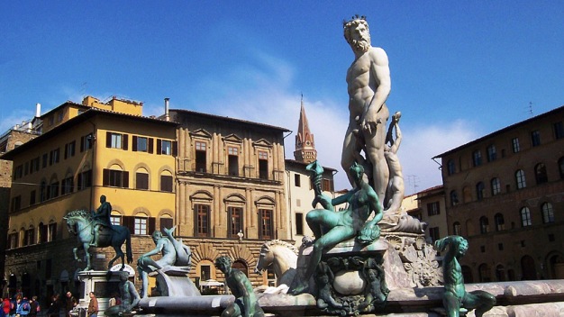 Piazza della Signoria statues Florence Italy