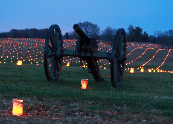 The Memorial Illuminatin Antietam Battlefield
