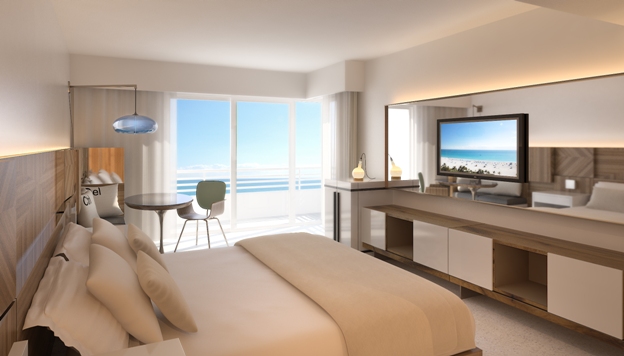 The James Royal Palm guest room