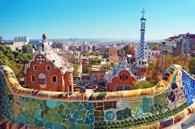 Park Guell Barcelona Spain romantic