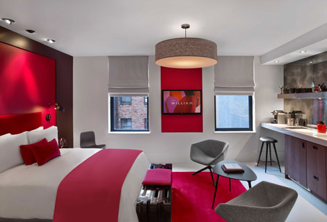 The William Hotel NYC Guest rooms Red