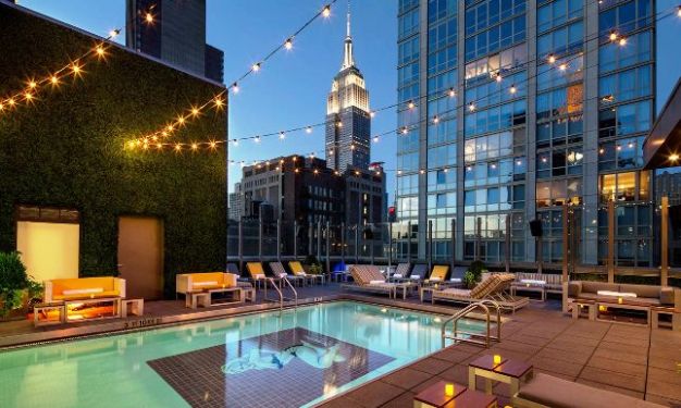 Gansevoort Park Avenue Pool at Night