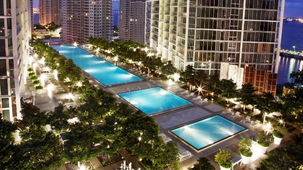Viceroy Miami pool at night