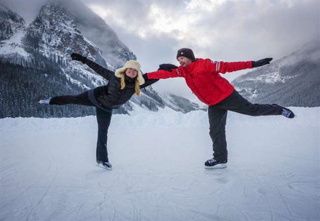 Skating on Lake Louise