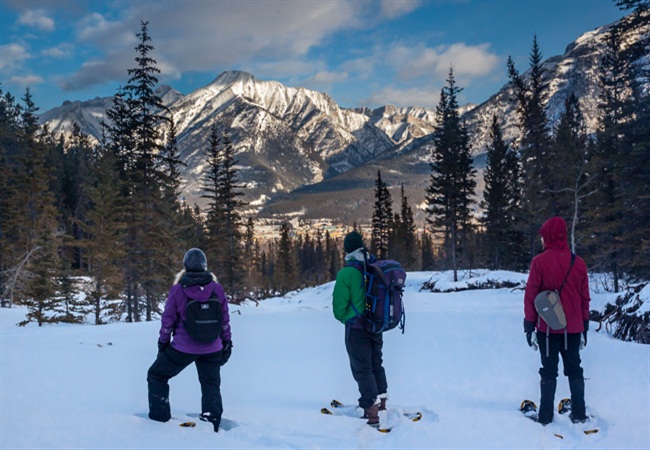 Snowshoeing in the backcountry