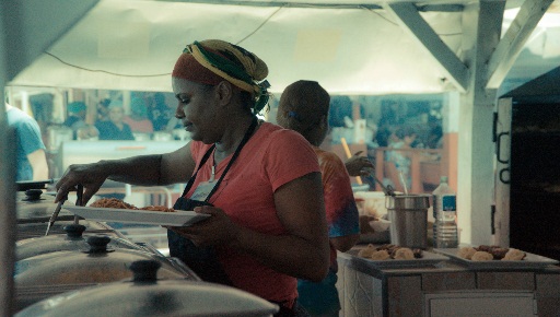 The scene at a local lolo, a must when visiting the island