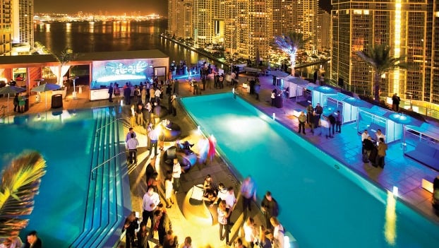EPIC Hotel pool at night