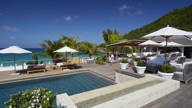 Hotel Saint Barth Isle de France white bar